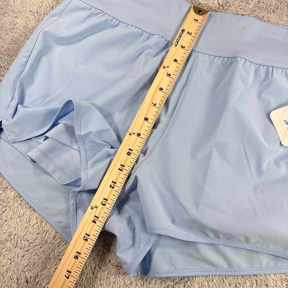 Goat USA Women's Woven Shorts Back Zip Pocket Performance Casual Blue Sz Large - Picture 6 of 8
